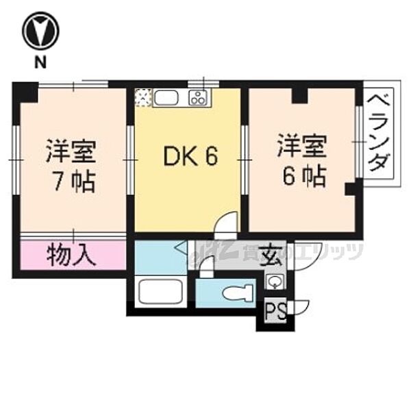 セーブルフジイ 202｜京都府京都市中京区西ノ京北壺井町(賃貸マンション2DK・2階・35.00㎡)の写真 その2