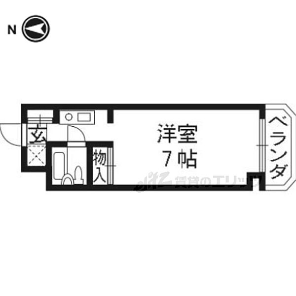 ベストサークル 3Ｃ｜京都府京都市西京区上桂北ノ口町(賃貸マンション1R・3階・22.68㎡)の写真 その2