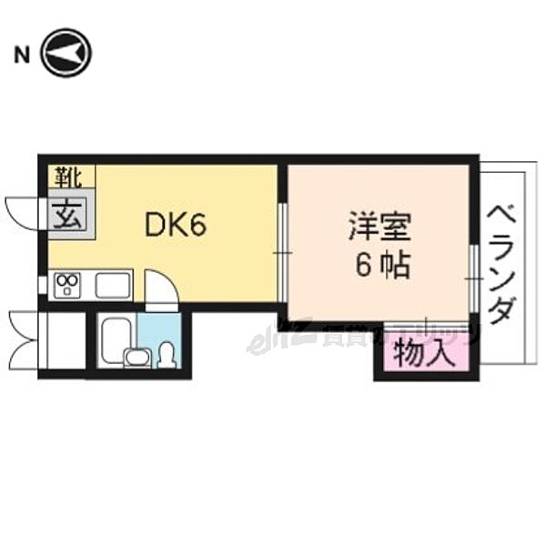 京都府京都市右京区太秦前ノ田町(賃貸マンション1DK・4階・28.35㎡)の写真 その2