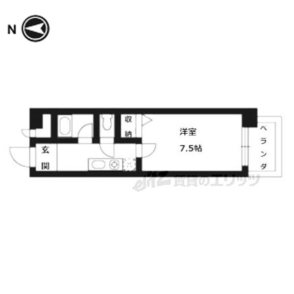 グリーンコートランザン 302｜京都府京都市右京区梅津尻溝町(賃貸マンション1K・1階・25.20㎡)の写真 その2