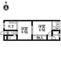 サニーウイング西京極 305 ｜ 京都府京都市右京区西京極堤外町（賃貸マンション2K・3階・33.00㎡） その2