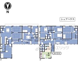 JR山陰本線 円町駅 バス6分 等持院南町下車 徒歩3分の賃貸アパート 2階ワンルームの間取り