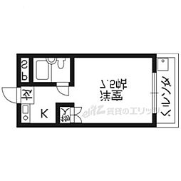 アドミラルマンション 3階1Kの間取り
