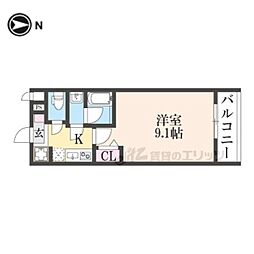 LA FITE KYOTO OIKE _WEST 409 4階1Kの間取り