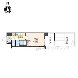 アクアプレイス京都千本丸太町 1Kの間取図画像