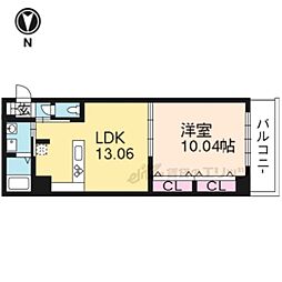 メディナ西院 1LDKの間取図画像