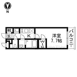 ESPLACE京都駅ウエスト 1Kの間取図画像