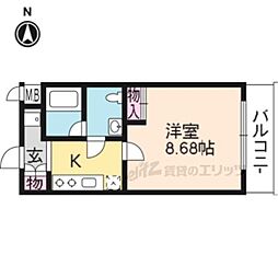 Excellent二条城北 1Kの間取図画像