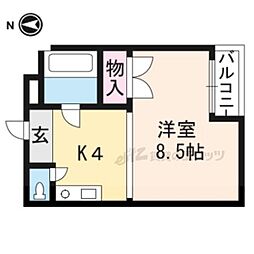 グランドールトキ ワンルームの間取図画像