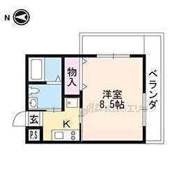 クレアラ・クーオ 1Kの間取図画像
