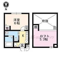 Sunrich京都駅2 1Kの間取図画像