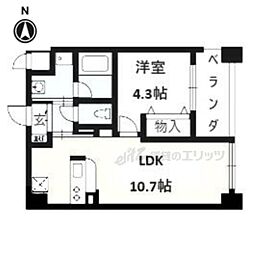 カスタリア壬生 1LDKの間取図画像