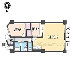 桂グランドハイツ 1LDKの間取図画像