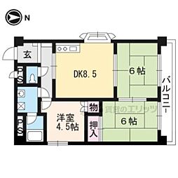 第弐藤栄ハイツ 3LDKの間取図画像