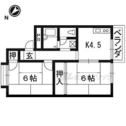 ヴァンベール中村 2DKの間取図画像