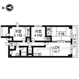プロスペクト桂 3LDKの間取図画像