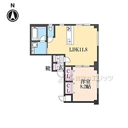 フォレストコート 1LDKの間取図画像