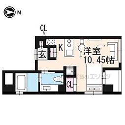 CotoGlance御所北 ワンルームの間取図画像