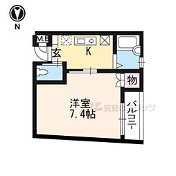 トーセイあをき 1Kの間取図画像