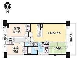 ジオ阪急洛西口ノースレジデンス 3LDKの間取図画像