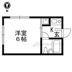 第一大隅ハイツ 1Kの間取図画像