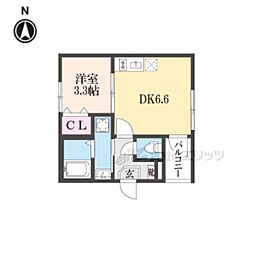 マロンテラス 1DKの間取図画像