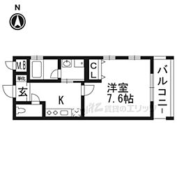 ベラジオ京都西院ウエストシティ 1Kの間取図画像