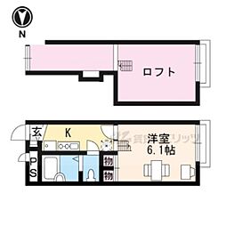 レオパレス鳥羽街道 1Kの間取図画像