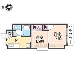 サンライズロード梅宮B 2Kの間取図画像