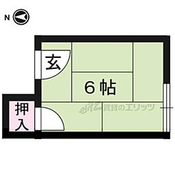 片山アパート 2階ワンルームの間取り