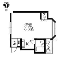 シェモア 2-B ｜ 京都府京都市左京区下鴨西高木町（賃貸アパート1R・2階・15.18㎡） その2