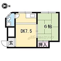 松風荘 2F西 ｜ 京都府京都市左京区田中西浦町（賃貸マンション1LDK・2階・28.00㎡） その2