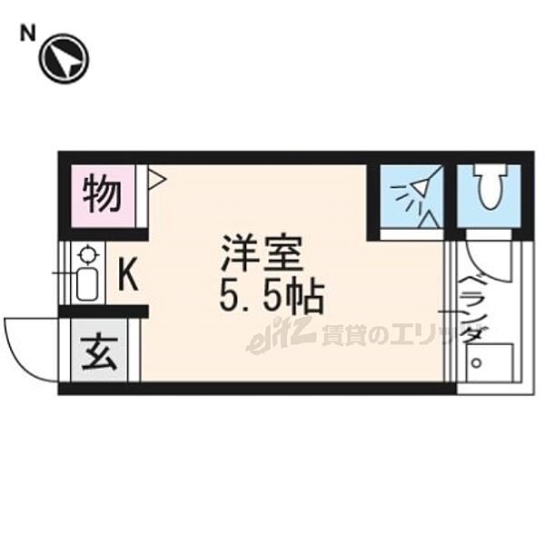 メゾンド・ローブ 7｜京都府京都市左京区田中南西浦町(賃貸アパート1R・2階・13.00㎡)の写真 その2