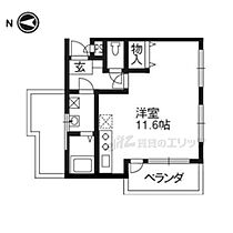 マンション佐脇 201 ｜ 京都府京都市左京区北白川西町（賃貸マンション1R・2階・36.00㎡） その2