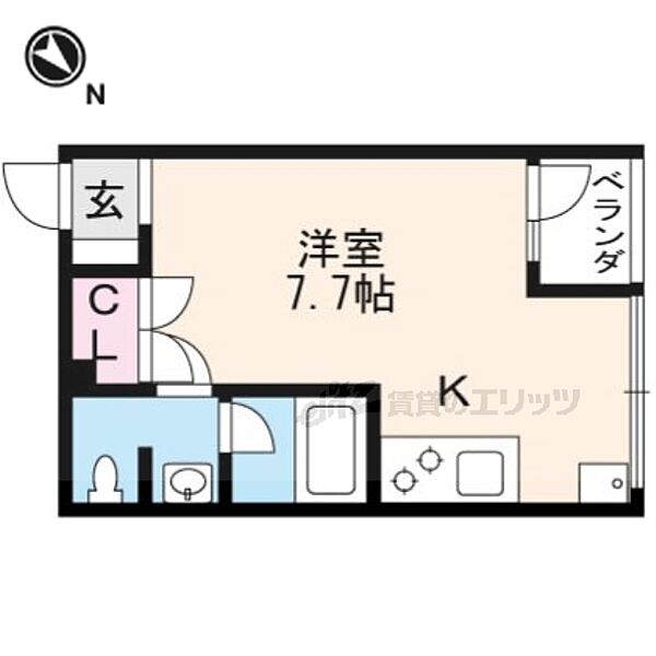 グランデコート修学院 305｜京都府京都市左京区山端川原町(賃貸マンション1K・2階・20.00㎡)の写真 その2