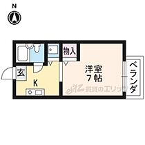 セジュール高見 107 ｜ 京都府京都市左京区北白川下池田町（賃貸アパート1K・1階・20.00㎡） その2