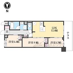THE RESIDENCE 北白川 3LDKの間取図画像