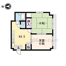 ヱイ山荘ビル 2Kの間取図画像