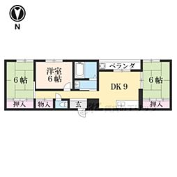 シャトー高野 4階3LDKの間取り