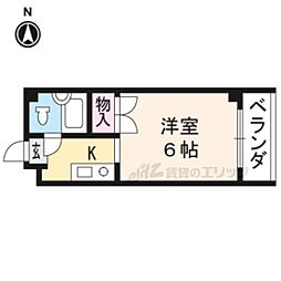 叡山電鉄叡山本線 茶山・京都芸術大学駅 徒歩2分の賃貸マンション 2階1Kの間取り