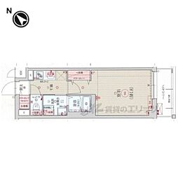 ベラジオ雅び京都洛北ガーデン 1Kの間取図画像