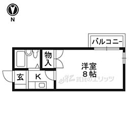 グラン・デスペランス 2階1Kの間取り