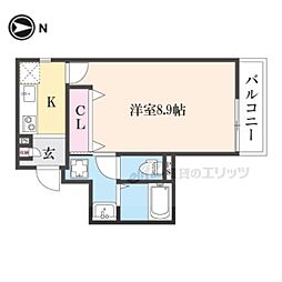 仮称）上京区堀出シ町新築計画 4階1Kの間取り