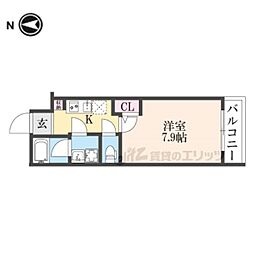 京阪本線 出町柳駅 バス7分 銀閣寺道下車 徒歩3分の賃貸マンション 2階1Kの間取り