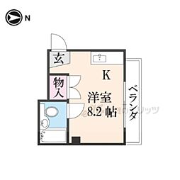 アンクル烏丸高辻 ワンルームの間取図画像