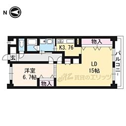 メルベーユ346 1LDKの間取図画像