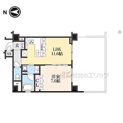 リーガル京都御所西V 1LDKの間取図画像