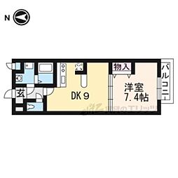 サニーコンフォート北山 1DKの間取図画像