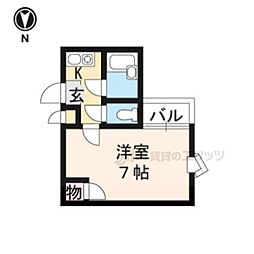 メゾンドール御前 1Kの間取図画像