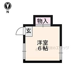 上賀茂アパート ワンルームの間取図画像
